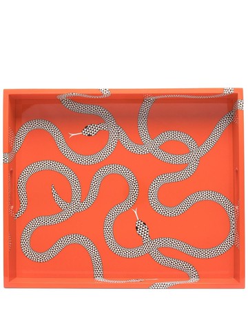 Jonathan Adler - Eden snake-print tray - unisex - Plastic - One Size - Orange