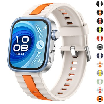 適用於華為 Watch Fit 4 Fit3 Correa 配件的雙色矽膠錶帶 Pro 運動手鍊腕帶