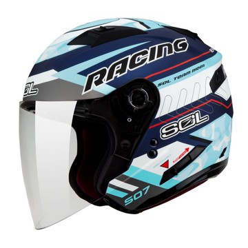 【入門首選】SOL SO7 急速先鋒 消光藍灰白藍 3/4罩安全帽