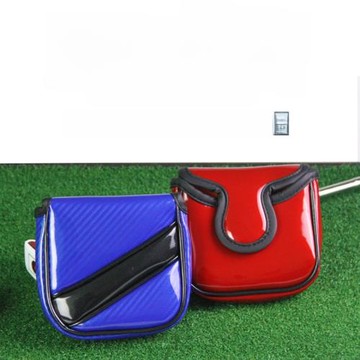 高爾夫推桿套四方形桿頭套推桿球桿保護套PU防水料磁性扣桿套3色