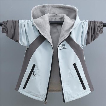 雙面穿童裝男童加絨外套2026新款兒童沖鋒衣春秋撞色兩面穿防水