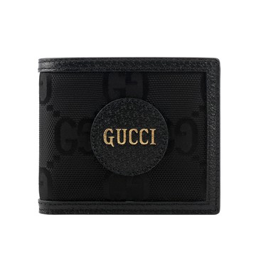 GUCCI Off The Grid GG 再生尼龍對開8卡短夾(黑色) 625573 H9HAN 1000