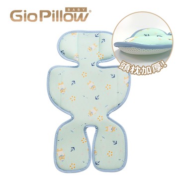 韓國 GIO Pillow - 超透氣推車/汽座座墊-豪華款-水手熊藍