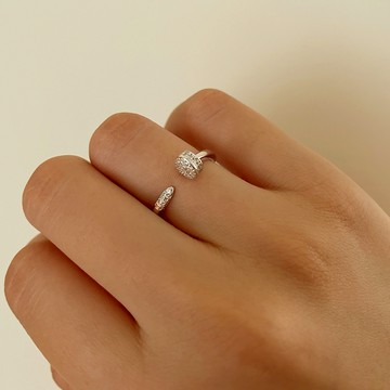 『11月單品9折』【CReAM】Tania 925純銀鉚釘碎鑽個性金色銀色戒指#小抽屜裝 #送禮