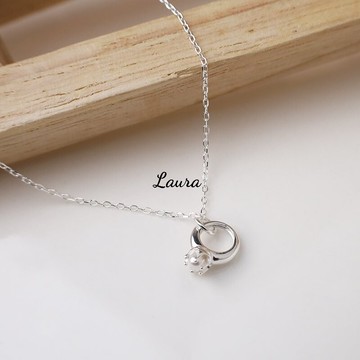 項錬-蘿菈精品laura- s925純銀 珍珠戒指 時尚純銀項鍊 鎖骨鍊