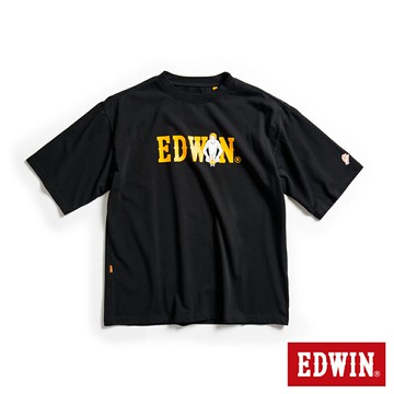 EDWIN 男款 橘標 基本LOGO短袖T恤 (黑色)
