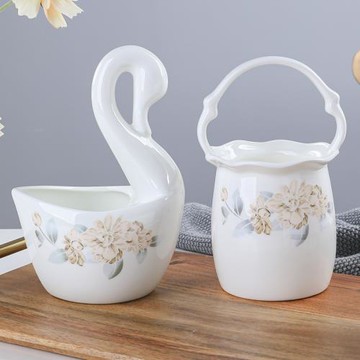 骨瓷筷子筒筷子婁家用收納盒北歐廚房瀝水筷桶置物架輕奢歐式陶瓷