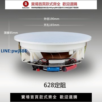【公司貨 超低價】同軸定壓定阻吸頂喇叭無邊款天花音響店鋪奶茶面包店鋪開孔16.5cm