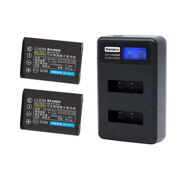 Kando for NP-BX1 相機鋰電充電組 (NPBX1鋰電池二入+C2液晶雙槽充電器)