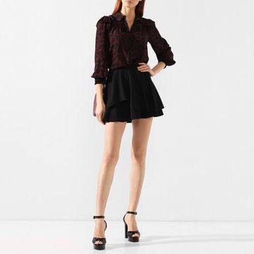 傾蘭美國女裝春夏顯瘦經典百搭荷葉邊雙層短半身裙