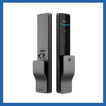 PHILIPS 【 智能鎖】EASYKEY DDL801 推拉式智能門鎖 星空灰 (指紋│卡片│密碼│鑰匙│WIFI/含安裝)