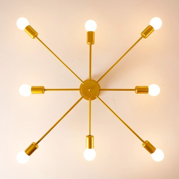 Honey Comb 北歐工業風放射半吸頂八燈 KC2197-95 金色燈體  1入