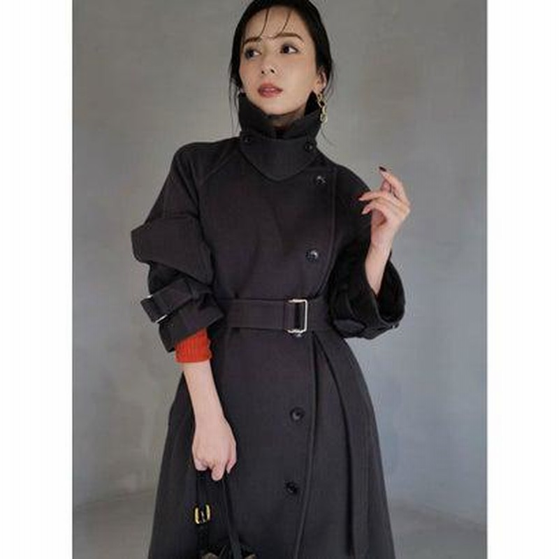 anuans ウールトレンチコート BRN アニュアンス anuans ウールトレンチコート （GREY BEIGE