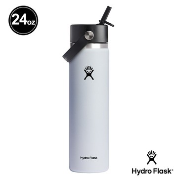 Hydro Flask 官方旗艦 24oz/709ml 寬口 吸管 真空 保溫瓶 經典白