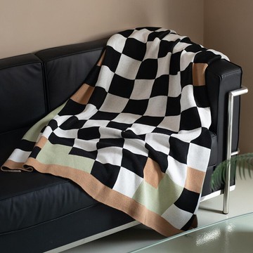 南十字星 棋盤格沙發蓋毯家用全棉針織毯子客廳臥室辦公室午睡毯