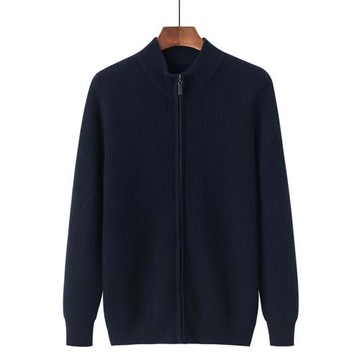 絨喆針織開衫外套男純羊絨衫加厚拉鏈開衫休閑新款毛衫毛衣男E969