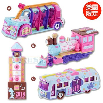 『 單位日貨 』 2018 新年 日本正版 多美 TOMICA 東京 迪士尼 樂園 限定 米奇 米妮 巴士 合金 小車
