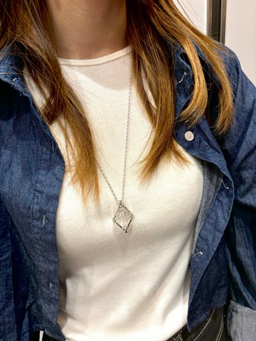 19mm 白水晶 水晶球 項鍊 純銀 水晶頸鍊 中性飾品 情人節禮物