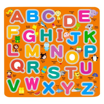 双美生活文創 FunHouse 樂智屋 BABY認知磁鐵 ABC  混和顏色  1個  29.5 x 25 x 0.3 cm