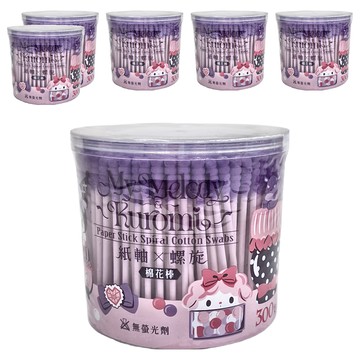 Sanrio 三麗鷗 美樂蒂與酷洛米 螺旋紙軸棉花棒  300入  6組