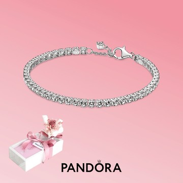 [客製化卡片+獨家花禮] 【Pandora官方直營】璀璨寶石手鏈花禮盒套組 🎁生日。感謝。表白。情人