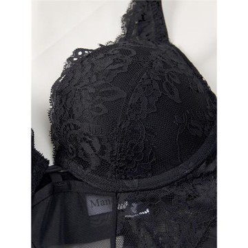 小胸聚攏胸罩女上托透氣衣帶文胸連體內衣衣性感蕾絲