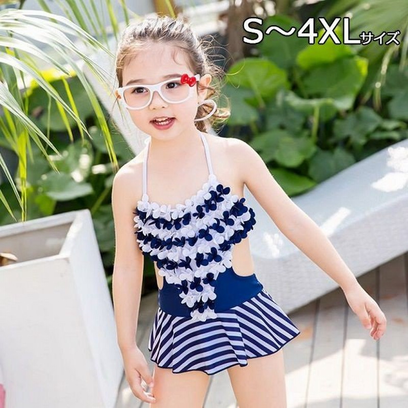 桜キッズ 水着 女の子 スクール水着 ワンピース オールインワン 連体 子供みずぎ 競泳水着 フィットネス 練習