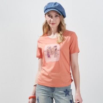 CLL巧玲瓏 貼鑽M字花卉圖案上衣 7413231