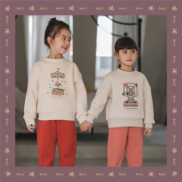 歐利娜利 X Luosha  悠游樂園插畫系列加絨加厚冬款衛衣 男童女童