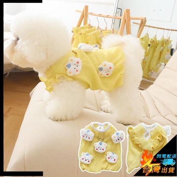 【台灣出貨】寵物衣服 貓衣服 狗衣服 寵物兩腳衣 幼犬衣服 小熊寵物衣服 可牽引背心 泰迪 比熊 博美 貓咪中小型犬衣服