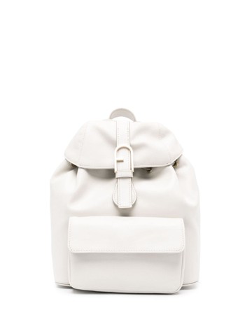 Furla - Flow buckle-detailed backpack - women - Polyester/Calf Leather/Polyester - One Size - Grey