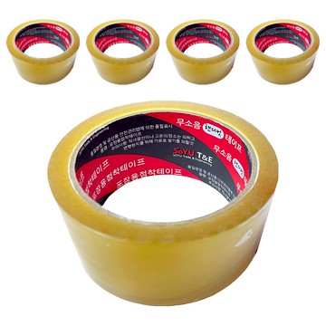 SOYU T&E 無噪音手撕封箱膠帶 48mm x 40m  透明  5個