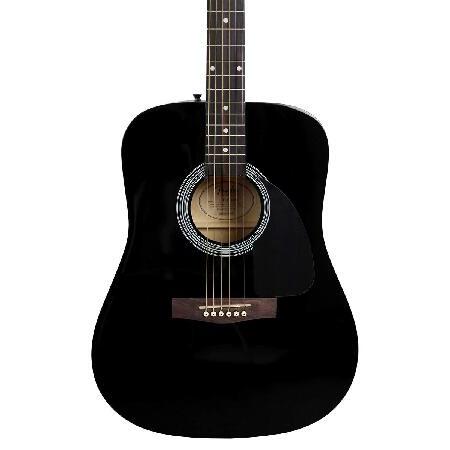 Fender FA-115 Dreadnought Acoustic Guitar Black Bundle with Hard Case, Tuner, Strings, Strap, and Picks