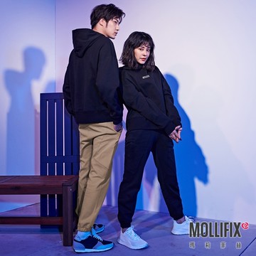 Mollifix 瑪莉菲絲 潮流感不規則休閒縮口褲 (黑) 暢貨出清