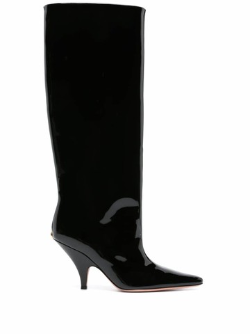 Bally - Katy 95mm patent-finish boots - women - Calf Leather/Patent Calf Leather/Calf Leather - 39.5 - Black