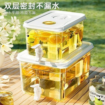 桃園出貨🍂夏天冰水涼水桶冷水壺帶龍頭冷飲桶冰箱家用大容量水果茶壺可樂桶