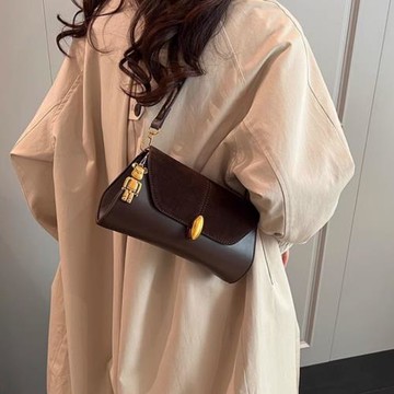 法國MK腋下包女2025新款高級感真皮小方包今年流行百搭單肩斜挎包