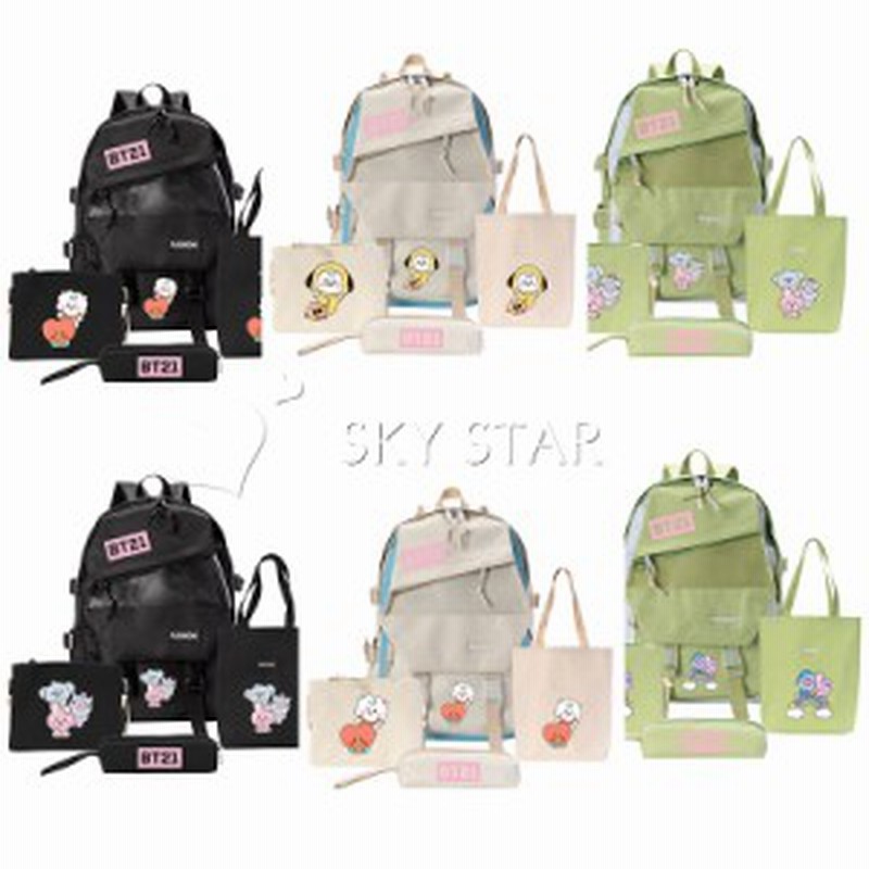 防弾少年団 Bt21 Bts グッズ 4点セット リュック ショルダーバッグ 筆箱 大容量 軽量 キッズ レディース おしゃれ 通学 通勤 旅行 男女兼 通販 Lineポイント最大1 0 Get Lineショッピング