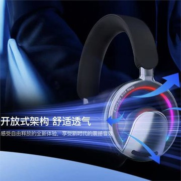 跨境私模2026新款頭戴式無線發光藍牙耳機開放式鏤空設計 GW007