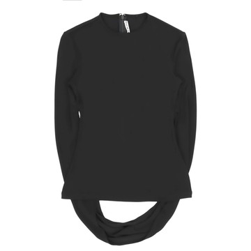 alexanderwang 霧面平紋針織布垂褶黑色長袖上衣