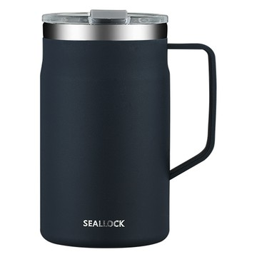 SEAL LOCK 日式簡約304不鏽鋼咖啡杯 密封蓋馬克杯 保溫杯 9 x 9 x 10.5cm  550ml  1個  霧霾藍