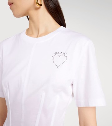 Marni Embroidered cotton bustier top