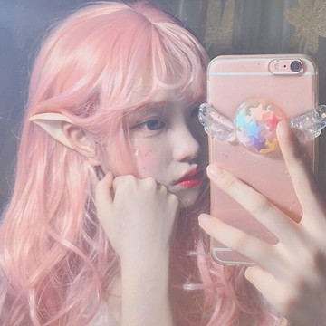 舞臺表演化妝動漫cosplay假發男女蓬松大波浪長卷發偽娘粉色假毛