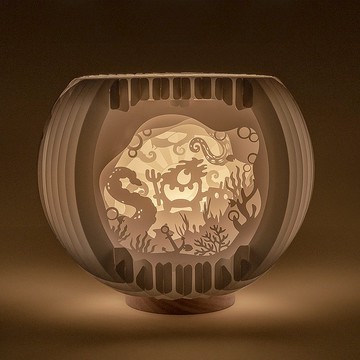 光影紙雕夜燈-海底之王大型夜燈款