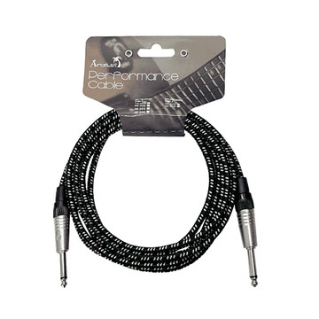 非凡樂器『Arxman』3公尺編織高級音源導線 6.3接頭 / AE-303 黑色 / 公司貨