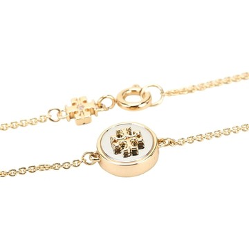 TORY BURCH Kira 雙T鏡面圓牌黃銅手鍊(金色)