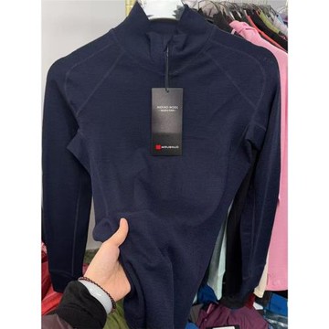 羅紋美利奴羊毛半拉鏈戶外徒步保暖美麗諾速干衣厚款親膚保暖打底