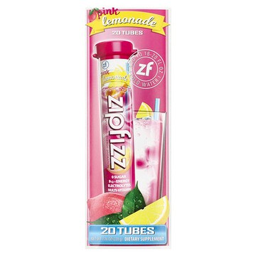 Zipfizz, 含維生素 B12 的健康運動能量營養粉，粉色檸檬水，20 管，每管 0.39 盎司（11 克）
