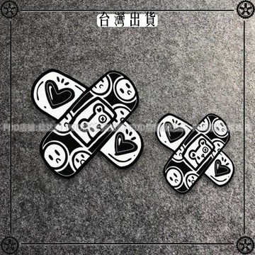 黑色系創意補丁貼畫遮擋劃痕個性可愛創可貼卡通個性車身裝飾貼紙 可開發票✔Car Supplies 🚗臺灣出貨🚗