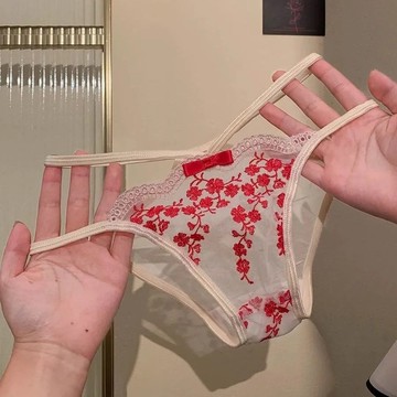 Yummy❥內褲女鏤空女士綁帶網紗性感高級低腰透氣